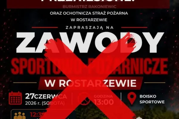 Gminne Zawody Sportowo-Pożarnicze w Rakoniewicach przełożone z powodu upałów