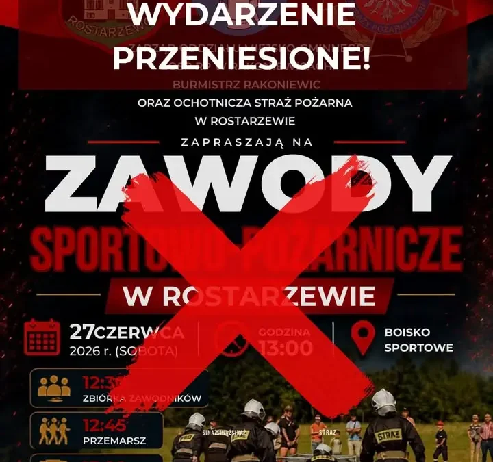 Gminne Zawody Sportowo-Pożarnicze w Rakoniewicach przełożone z powodu upałów