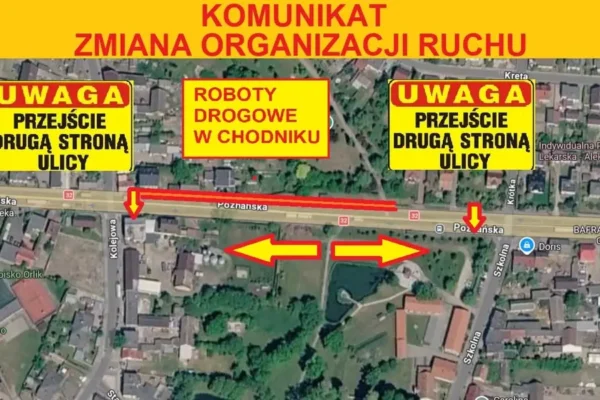 Uwaga piesi! W sobotę zamknięcie chodnika w Granowie