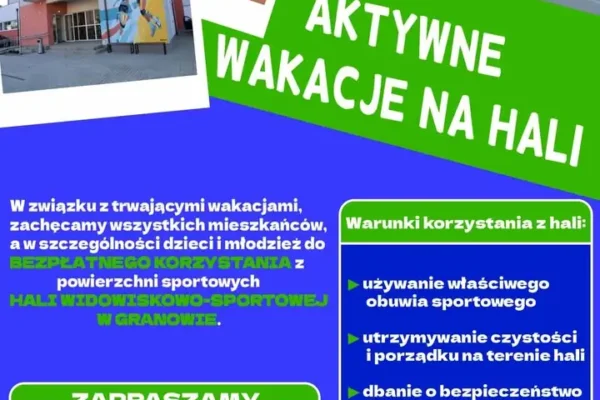 Bezpłatne korzystanie z hali sportowej w Granowie w wakacje