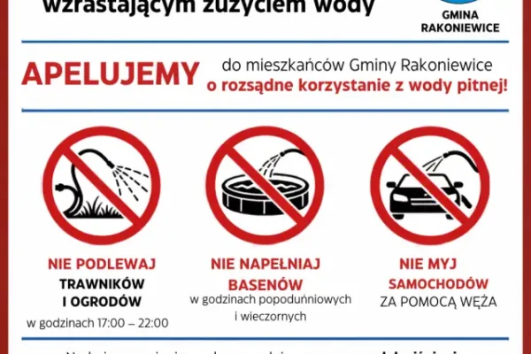 Gmina Rakoniewice apeluje o oszczędzanie wody w czasie upałów