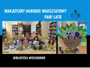 Wakacyjny Minibox Warsztatowy: Dzieci stworzyły barwne „Pani Lato” w bibliotece