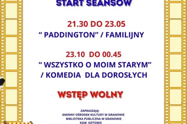 Kino plenerowe w Granowie: filmy familijne i komedia dla dorosłych