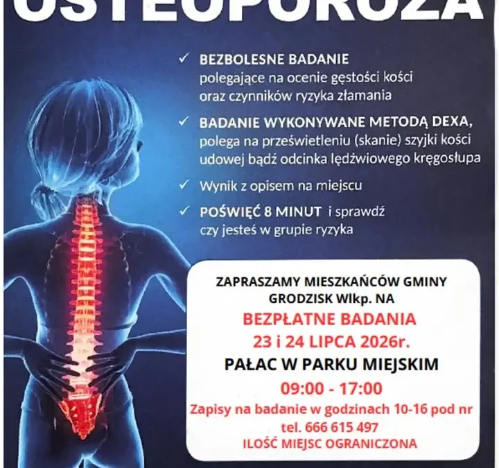 Bezpłatne badania densytometryczne i spirometria w Grodzisku Wielkopolskim