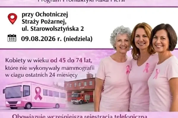 Bezpłatne badania mammograficzne w Rakoniewicach – 9 sierpnia 2026