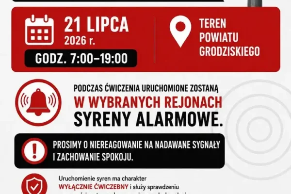 Ogólnokrajowe ćwiczenie systemu alarmowego ALARM-26 już 21 lipca