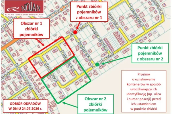 Punkty zbiórki odpadów dla remontowanego osiedla sportowego w Grodzisku