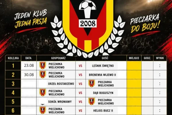 Zmiana terminarza LKP Pieczarka Wielichowo po wycofaniu Karpika Kopanica