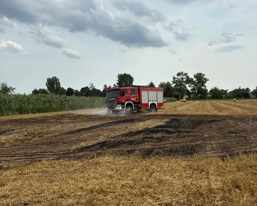 Pożar w Wolkowie – strażacy walczą z ogniem