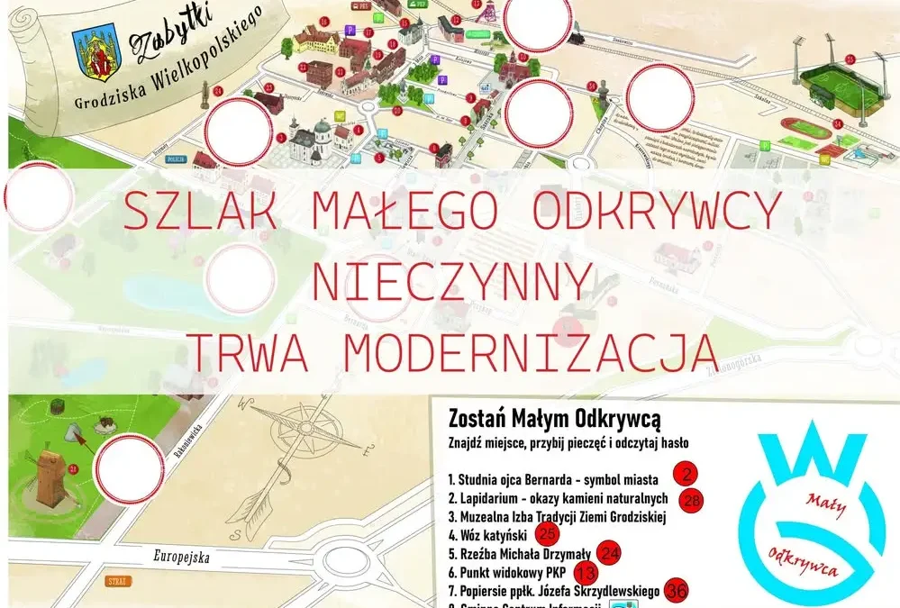 Szlak Małego Odkrywcy w Grodzisku Wielkopolskim zamknięty z powodu wandalizmu