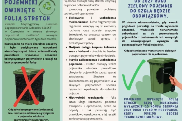 Związek SELEKT przypomina o zakazie owijania pojemników folią stretch