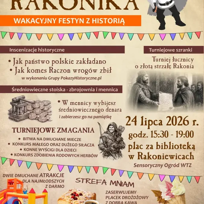 Średniowieczny festyn w Rakoniewicach – Drugi Turniej Rakonika już 24 lipca