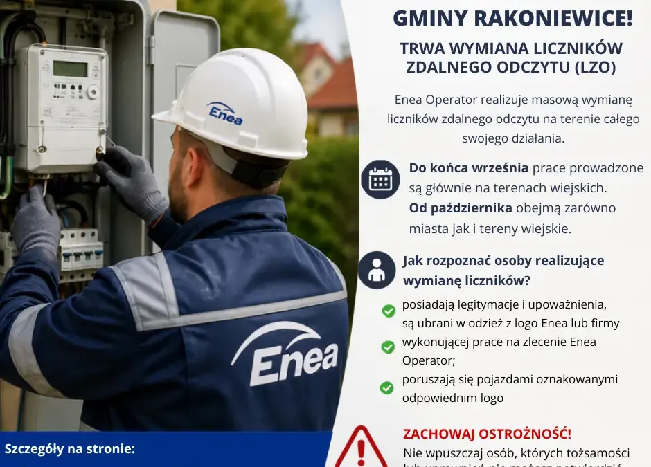 Enea wymienia liczniki na zdalny odczyt w gminie Rakoniewice