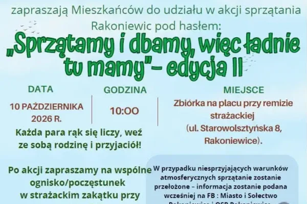 Rakoniewice: wspólne sprzątanie okolicy i ognisko przy remizie OSP