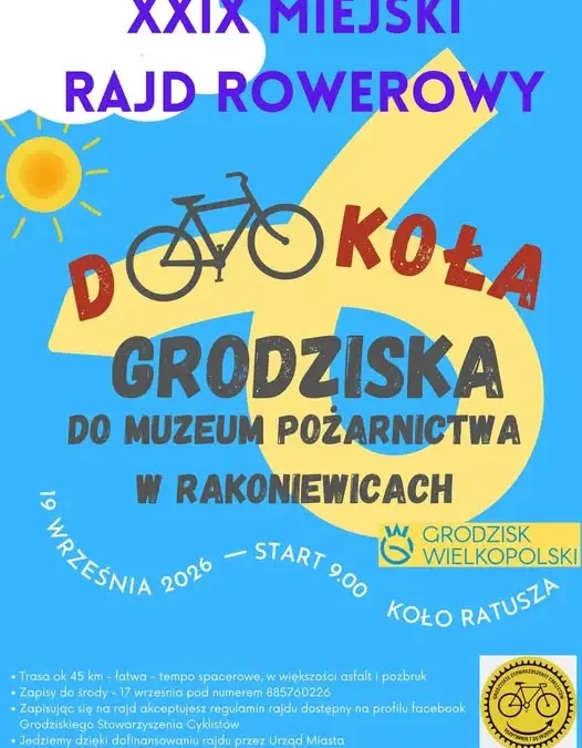 XXIX Miejski Rajd Rowerowy z Grodziska do Muzeum Pożarnictwa w Rakoniewicach