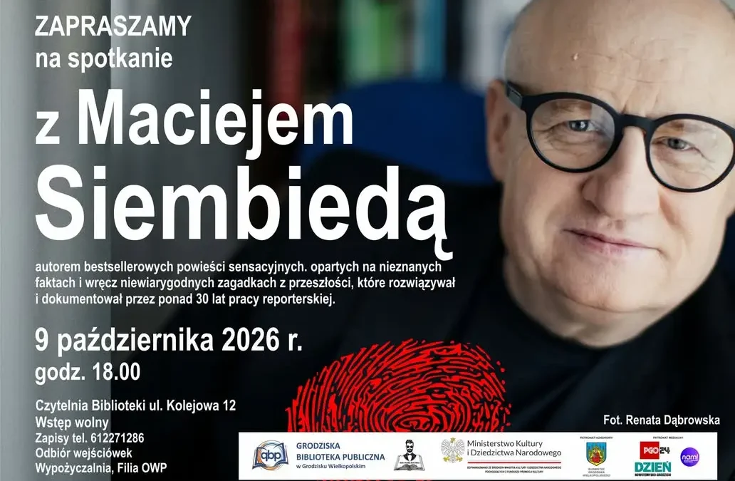 Maciej Siembieda – spotkanie z autorem bestsellerów w Grodzisku Wielkopolskim