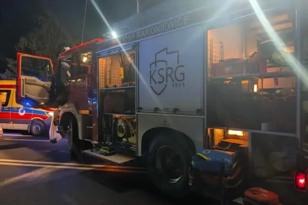 Potrącenie rowerzysty na DK-32 w Rakoniewicach. Lądował śmigłowiec LPR