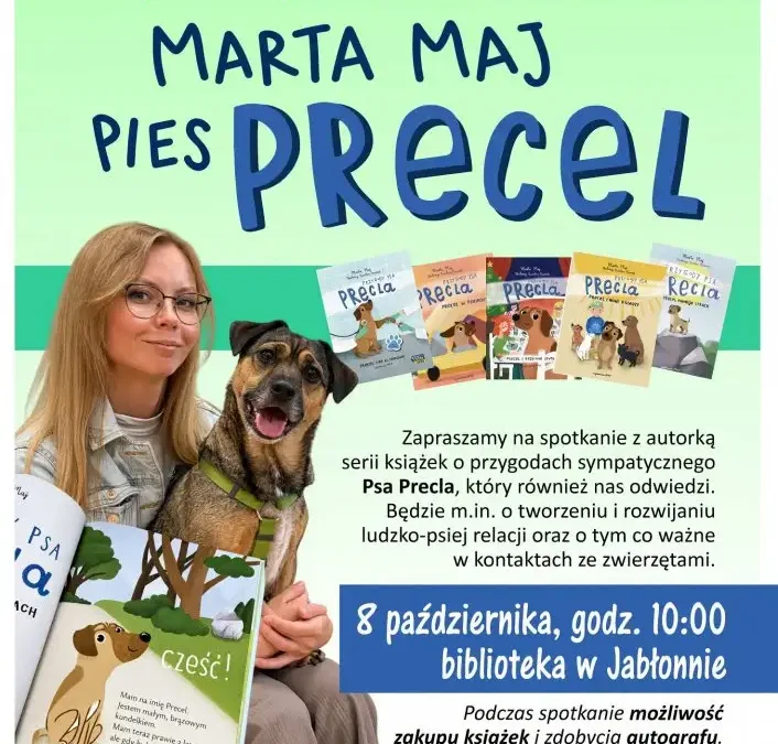 Marta Maj i Pies Precel zawitają do Jabłonny – spotkanie autorskie w bibliotece