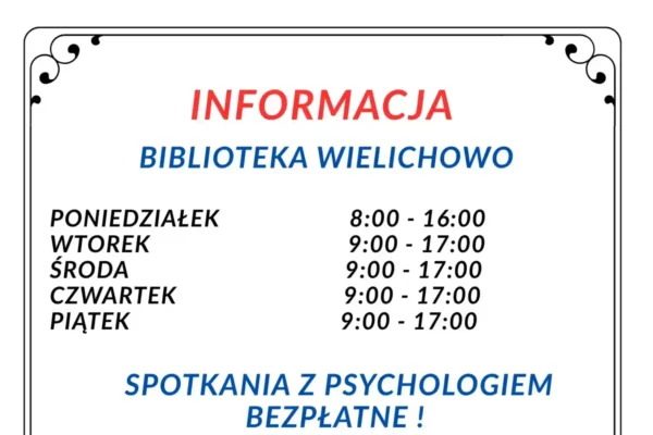 Biblioteka w Wielichowie zmienia siedzibę – nowe godziny otwarcia