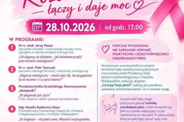 Różowy Październik w powiecie grodziskim – spotkanie o profilaktyce raka piersi