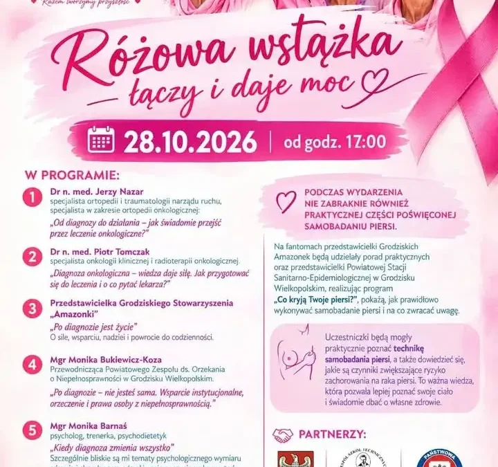 Różowy Październik w powiecie grodziskim – spotkanie o profilaktyce raka piersi