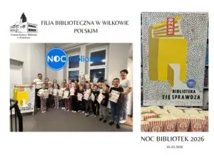 Noc Bibliotek 2026 w Wilkowie Polskim – kreatywna zabawa i kino