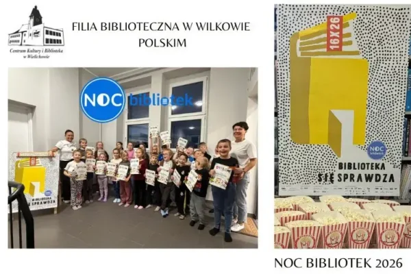 Noc Bibliotek 2026 w Wilkowie Polskim – kreatywnie i filmowo