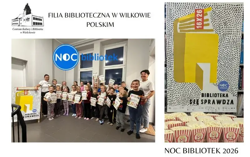 Noc Bibliotek 2026 w Wilkowie Polskim – kreatywnie i filmowo